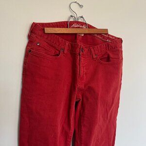 Eddie Bauer Jeans. Pants. Red. Size 8. Womens.
